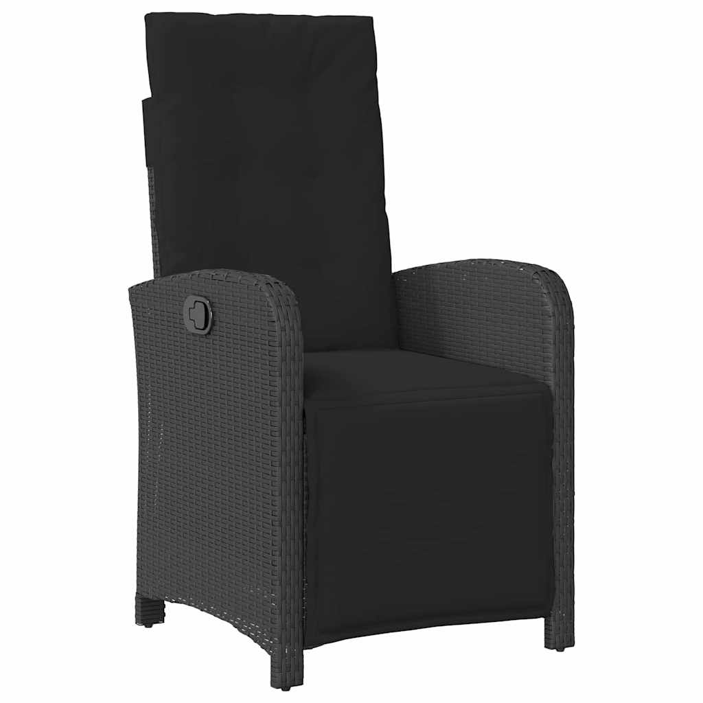 Garten Essgruppe mit Kissen 3 pcs Schwarz Poly-Rattan