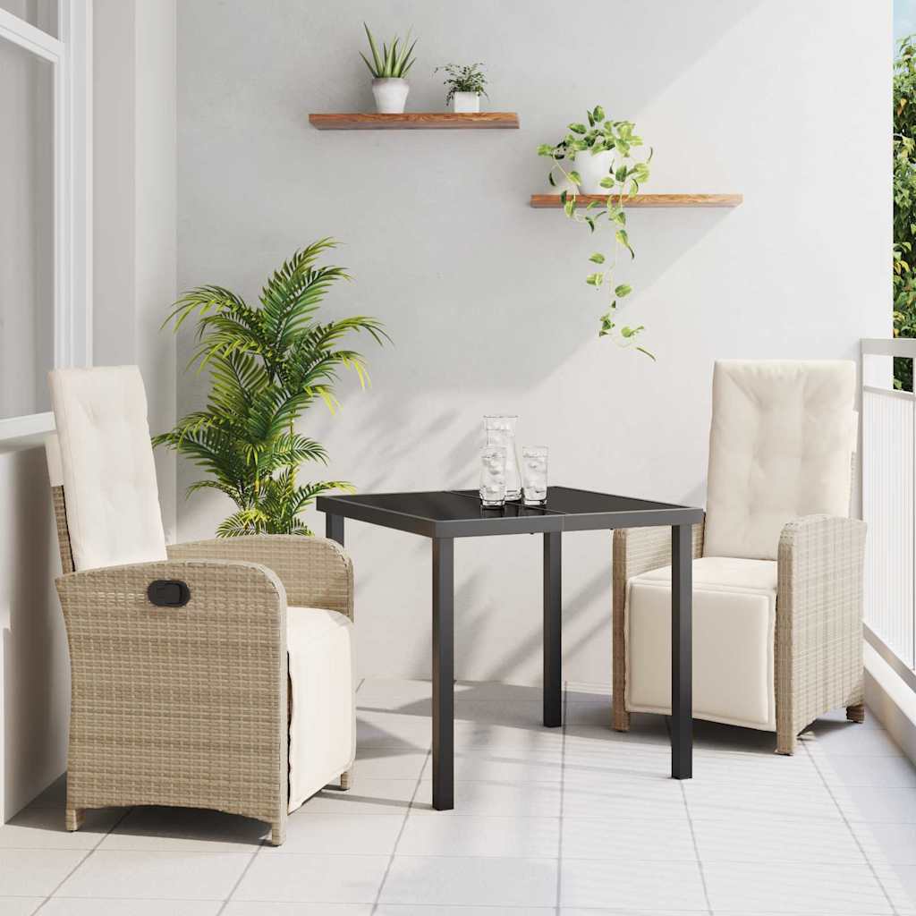 Garten Essgruppe mit Kissen 3 pcs Beige Poly-Rattan