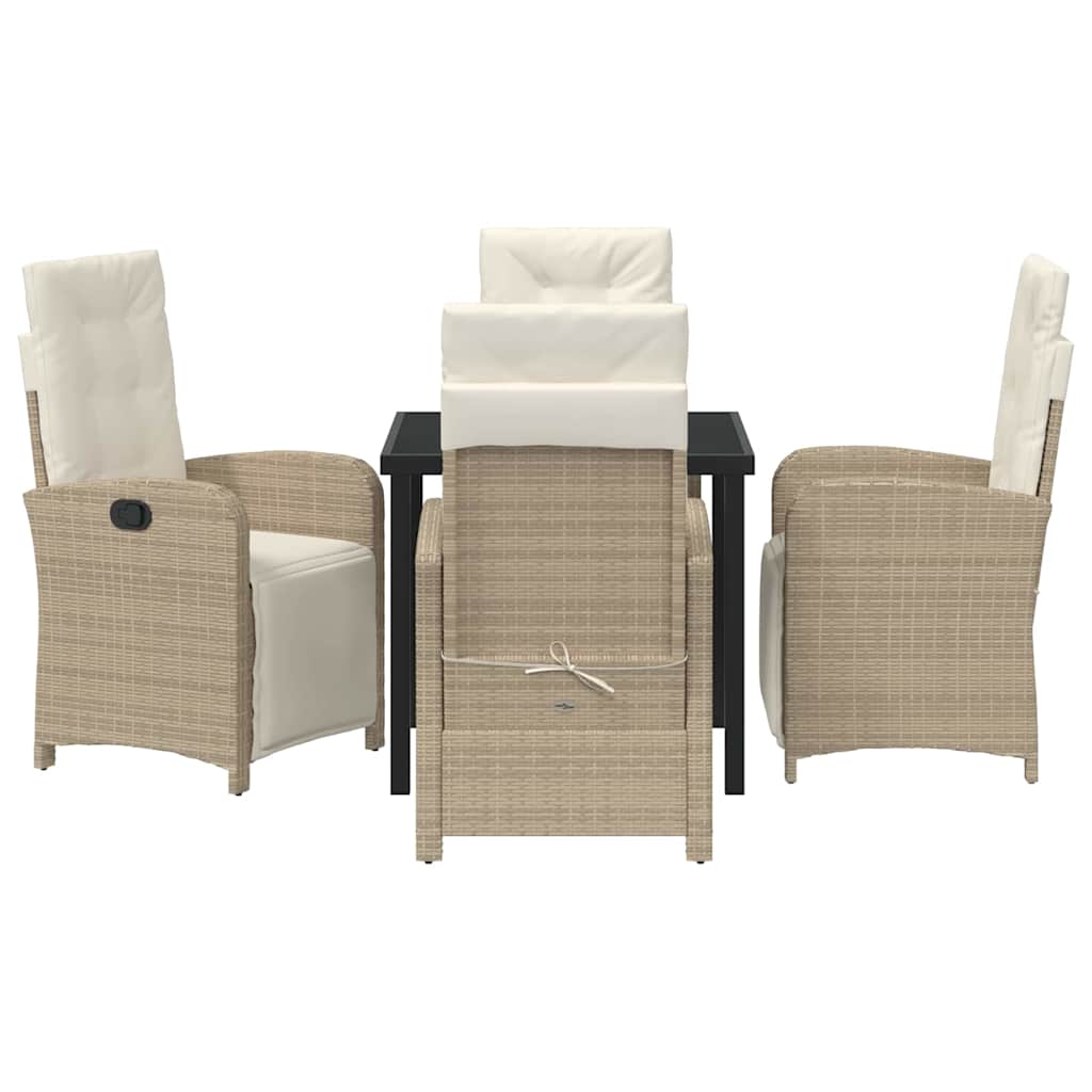 Garten Essgruppe mit Kissen 5 pcs Beige Poly-Rattan