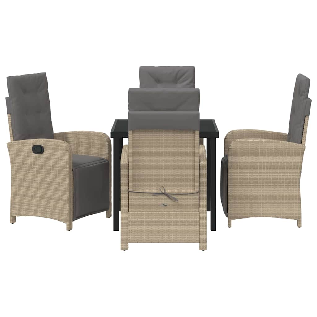 Garten Essgruppe mit Kissen 5 pcs Beige Poly-Rattan