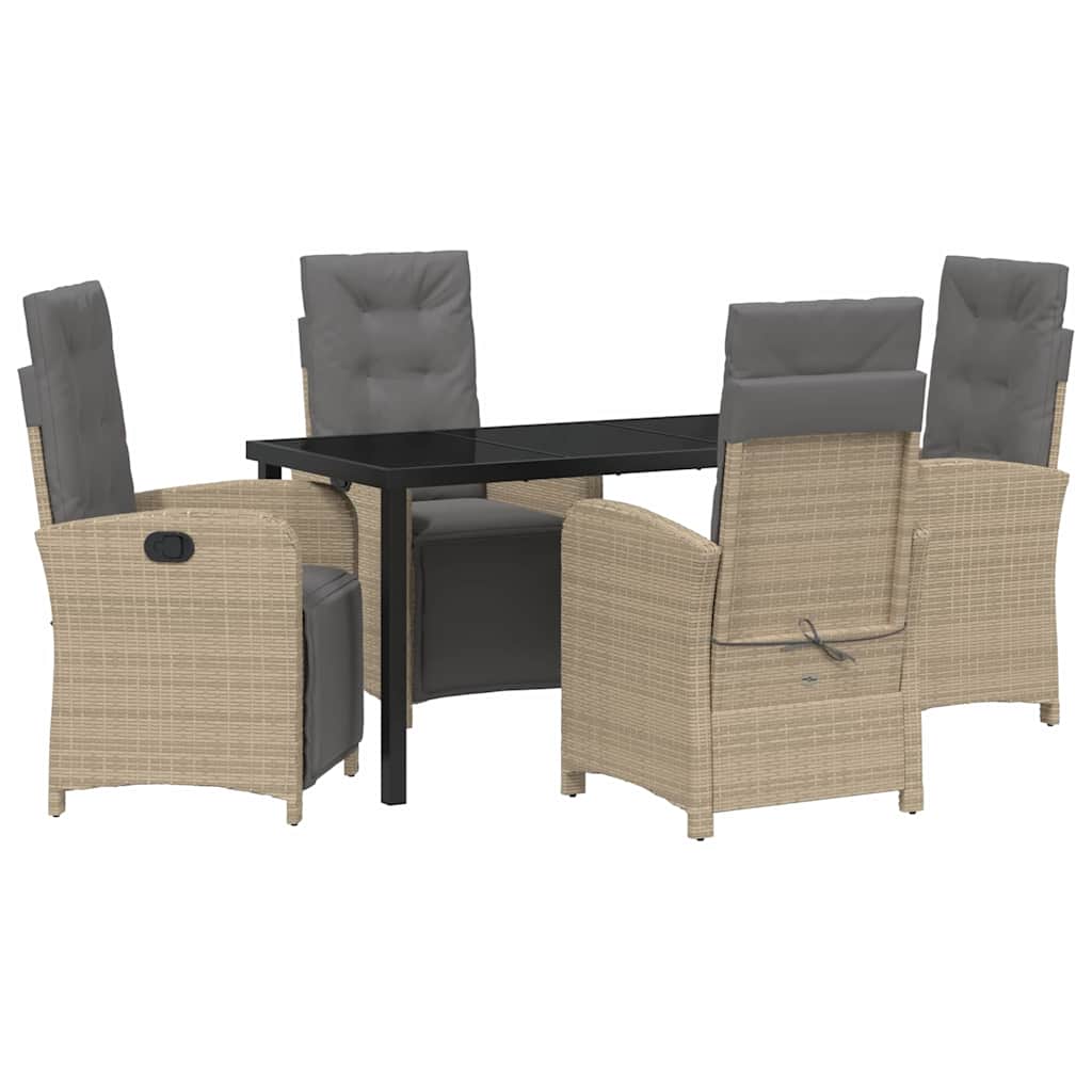 Garten Essgruppe mit Kissen 5 pcs Beige Poly-Rattan