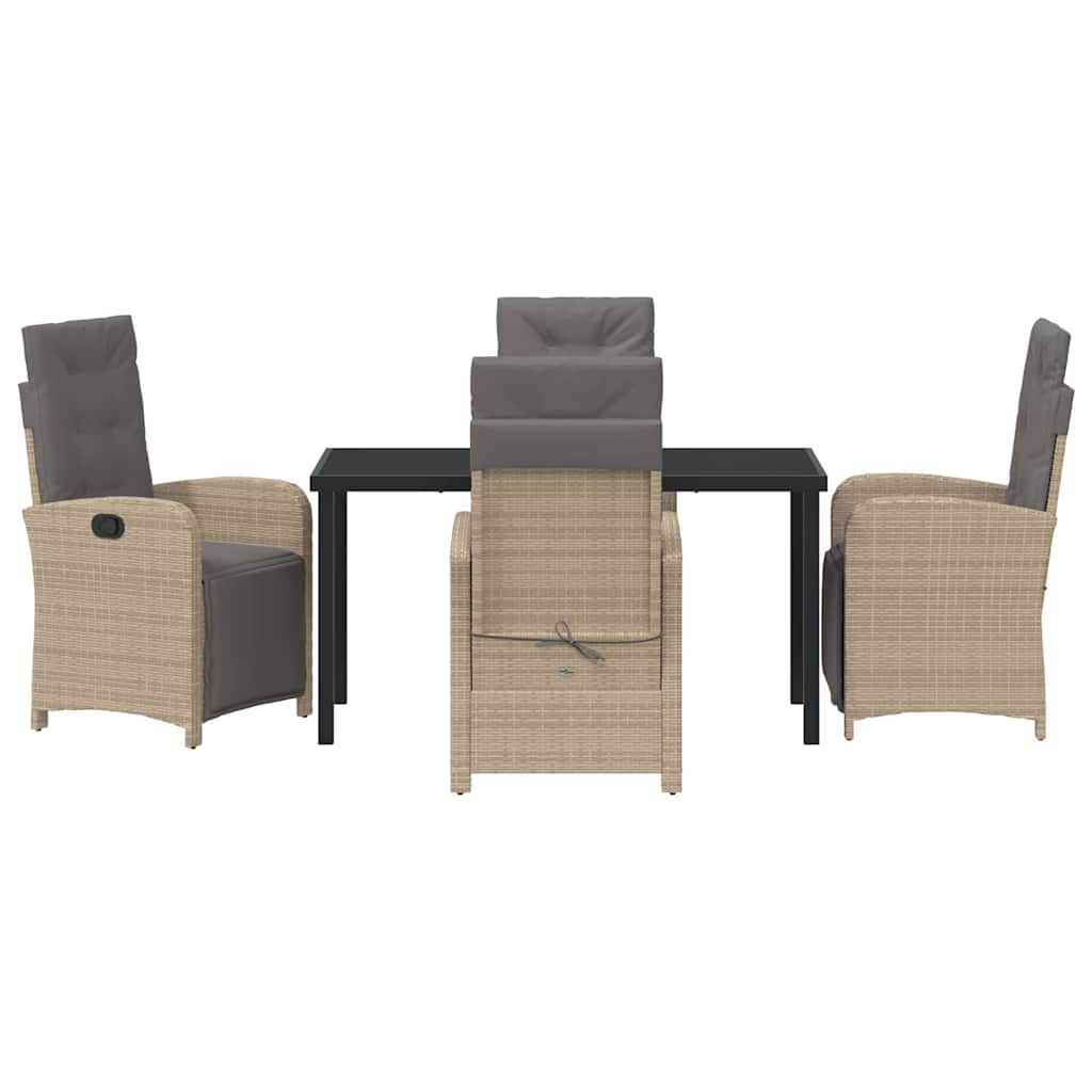Garten Essgruppe mit Kissen 5 pcs Beige Poly-Rattan