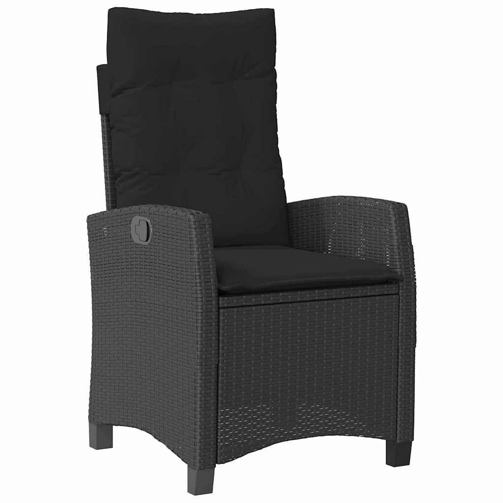 Garten Essgruppe mit Kissen 3 pcs Schwarz Poly-Rattan
