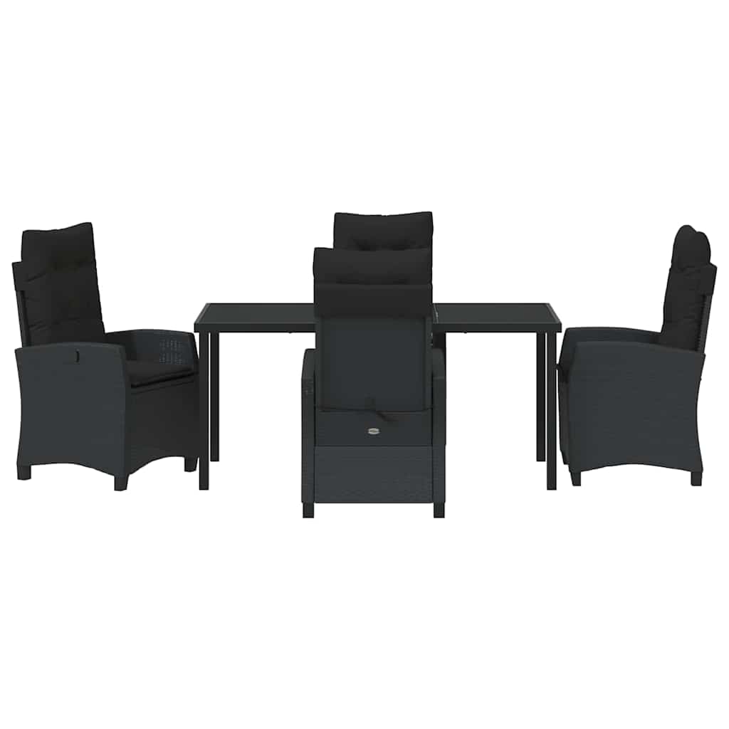Garten Essgruppe mit Kissen 5 pcs Schwarz Poly-Rattan