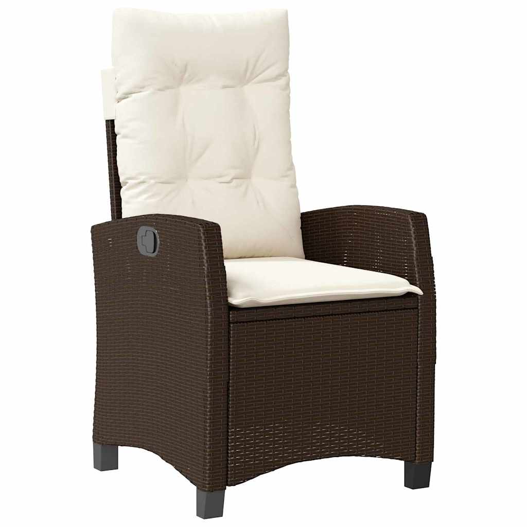 Garten Essgruppe mit Kissen 3 pcs Braun Poly-Rattan
