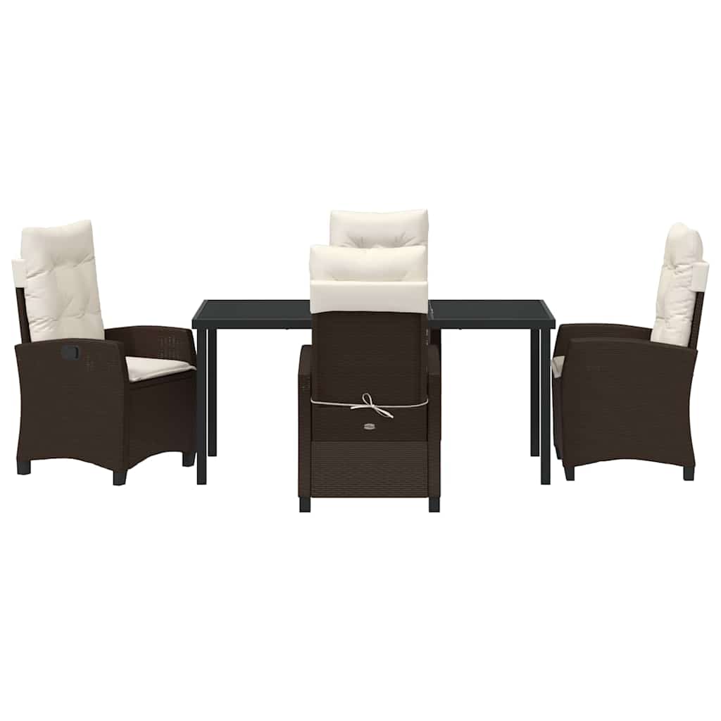 Garten Essgruppe mit Kissen 5 pcs Braun Poly-Rattan