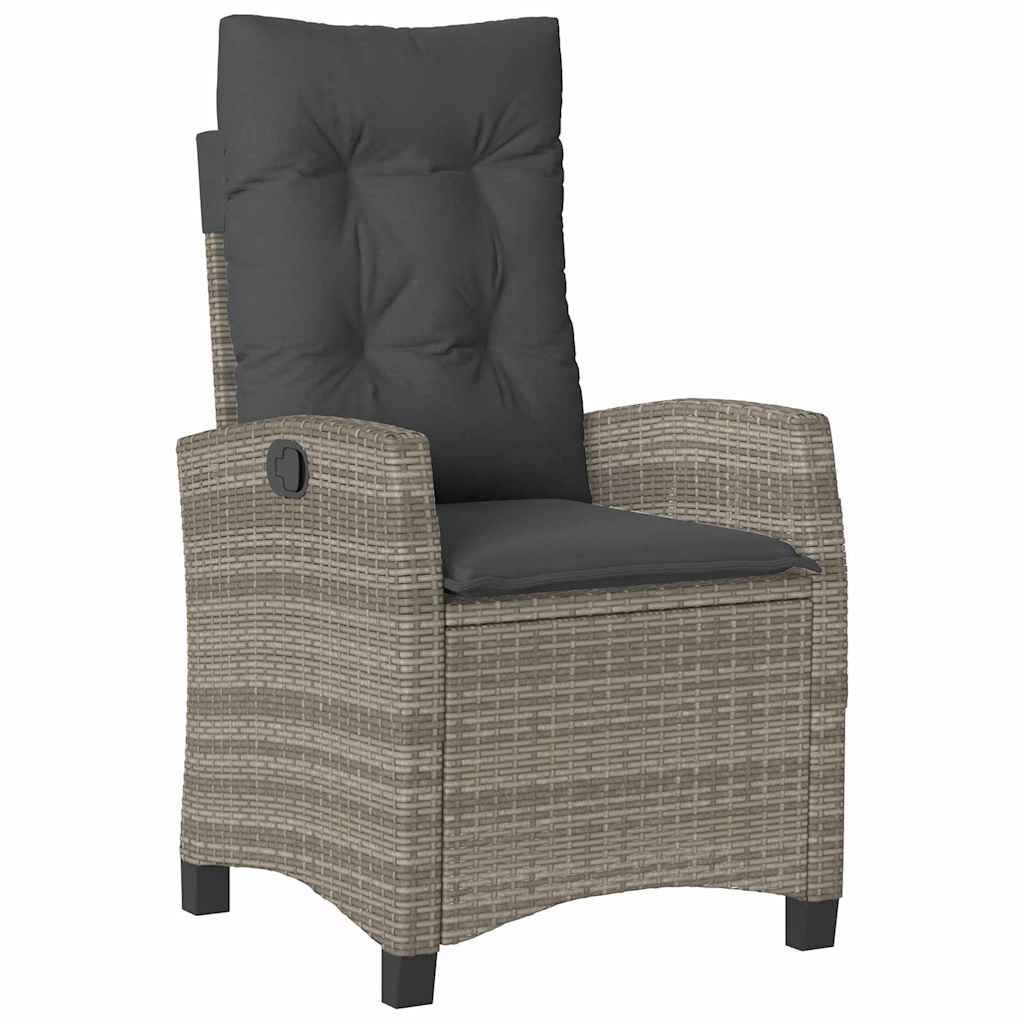Garten Essgruppe mit Kissen 9 pcs Grau Poly-Rattan