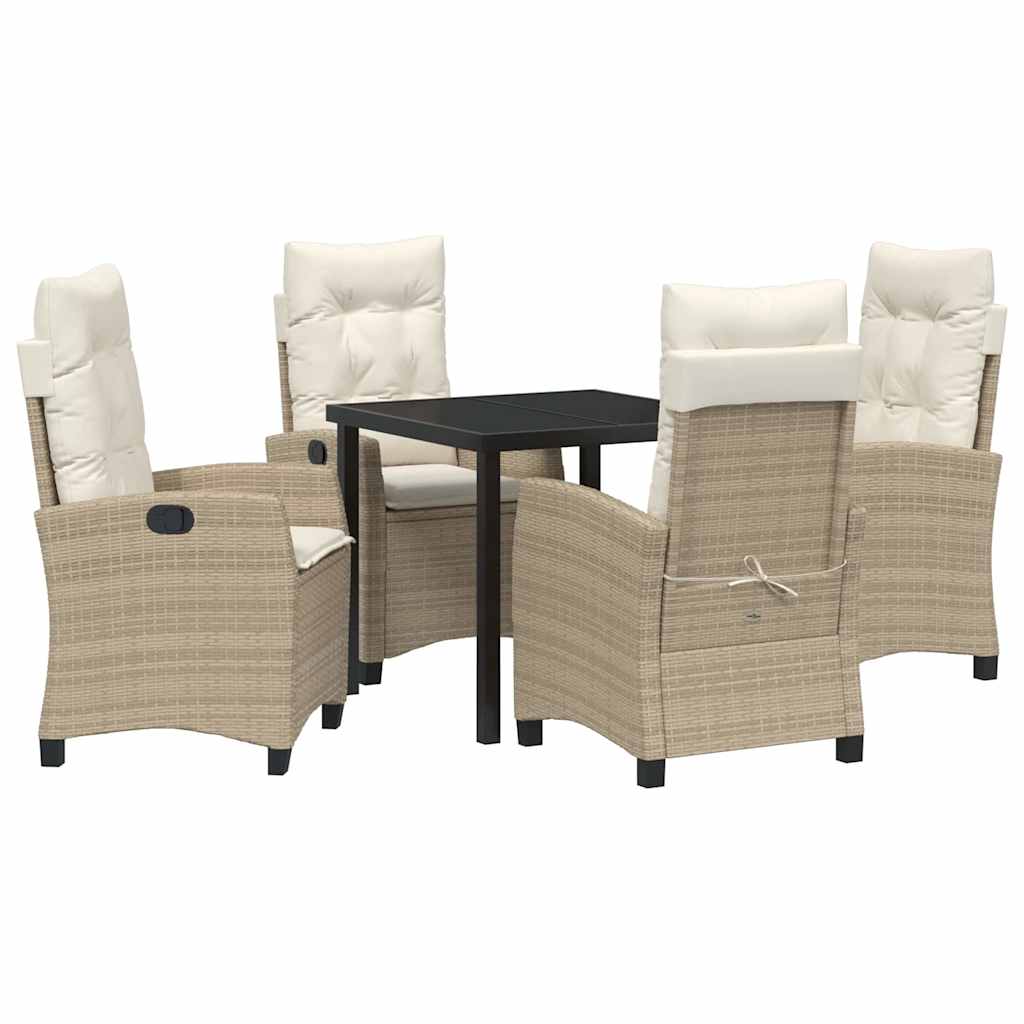 Garten Essgruppe mit Kissen 5 pcs Beige Poly-Rattan