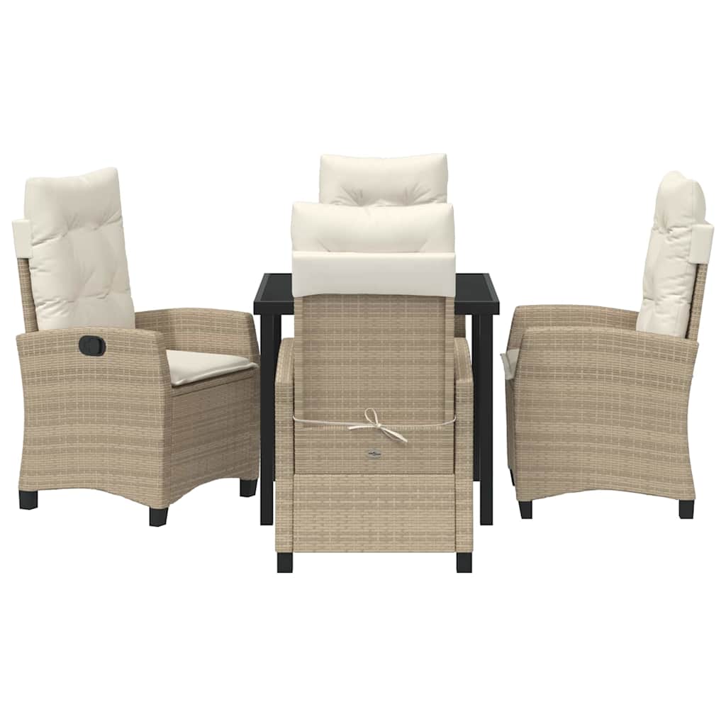 Garten Essgruppe mit Kissen 5 pcs Beige Poly-Rattan