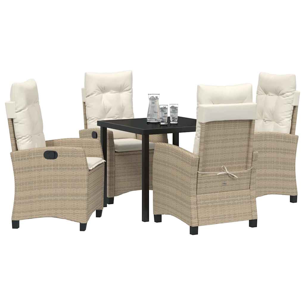 Garten Essgruppe mit Kissen 5 pcs Beige Poly-Rattan