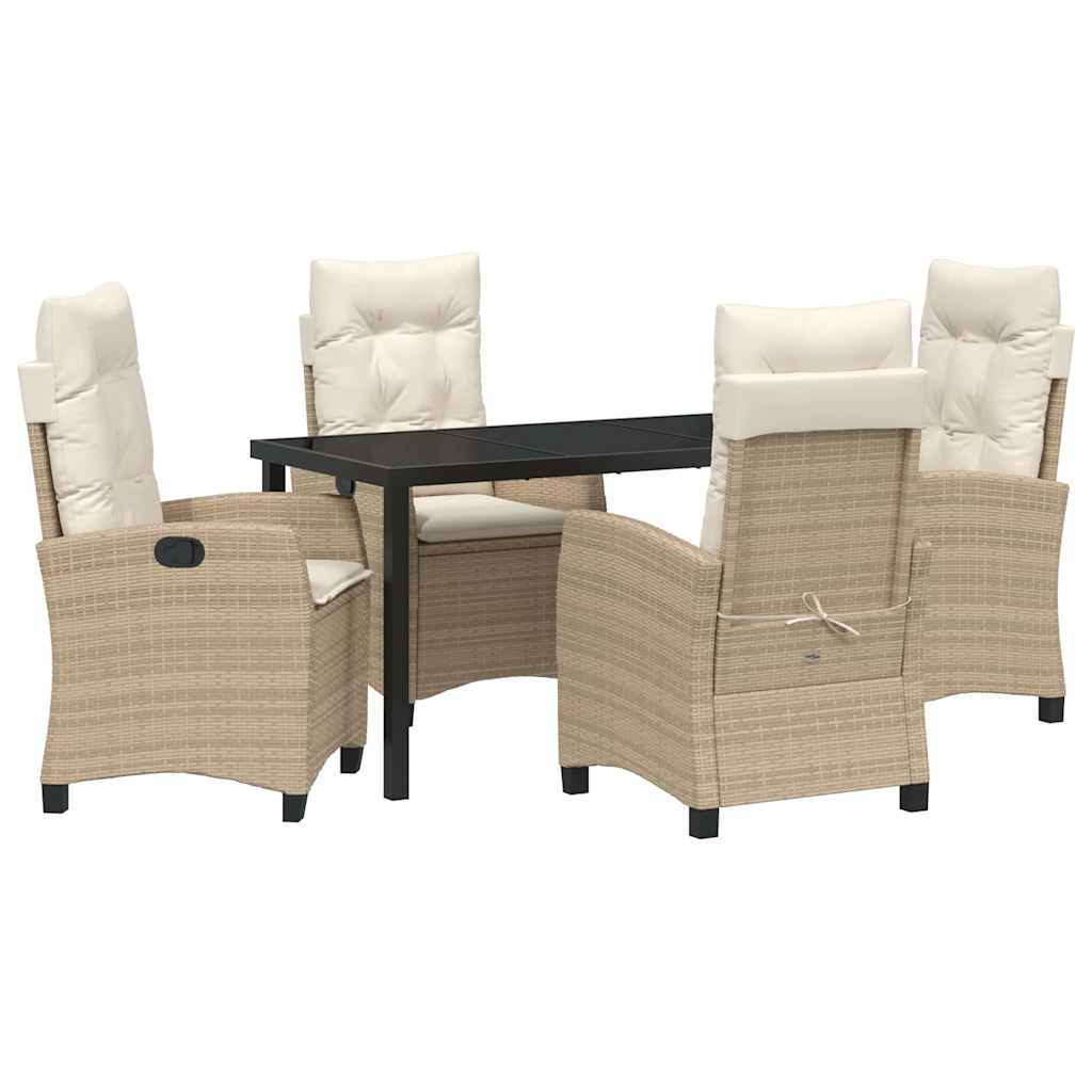 Garten Essgruppe mit Kissen 5 pcs Beige Poly-Rattan