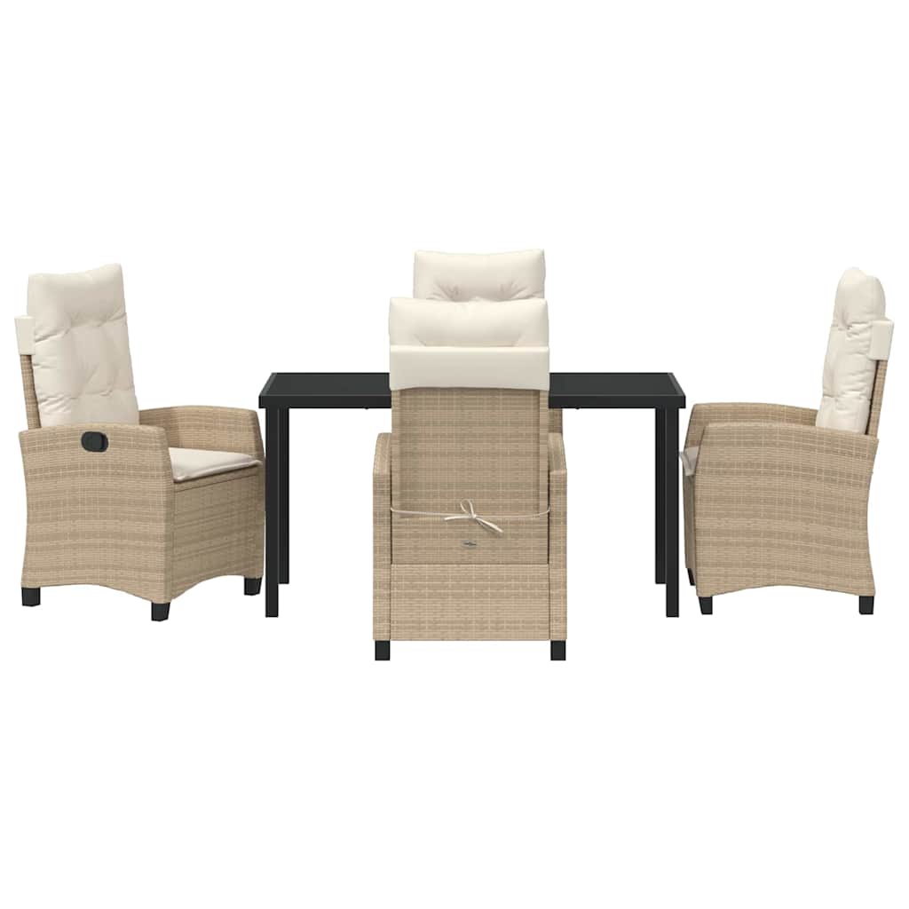 Garten Essgruppe mit Kissen 5 pcs Beige Poly-Rattan