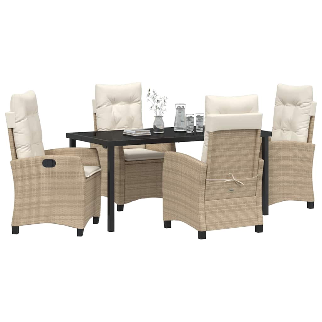 Garten Essgruppe mit Kissen 5 pcs Beige Poly-Rattan
