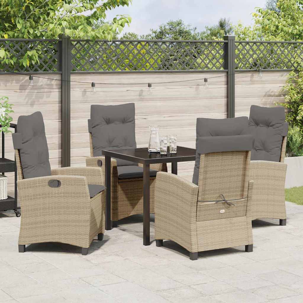 Garten Essgruppe mit Kissen 5 pcs Beige Poly-Rattan