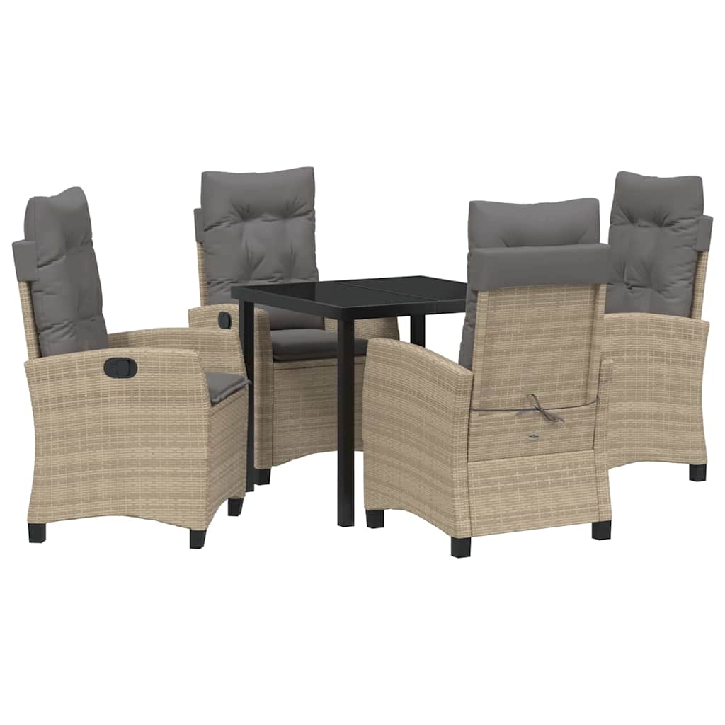 Garten Essgruppe mit Kissen 5 pcs Beige Poly-Rattan
