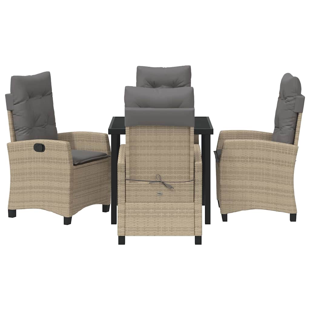 Garten Essgruppe mit Kissen 5 pcs Beige Poly-Rattan
