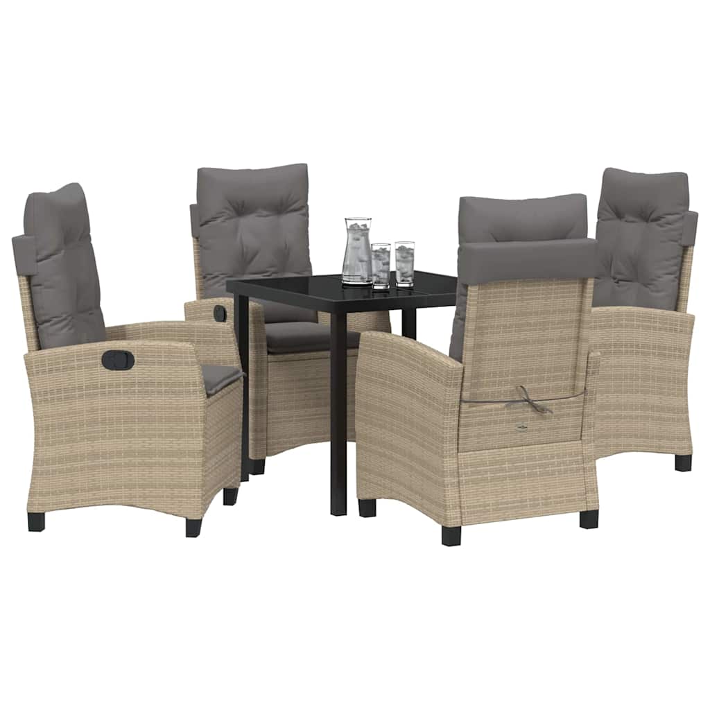 Garten Essgruppe mit Kissen 5 pcs Beige Poly-Rattan
