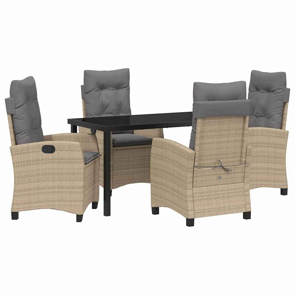 Garten Essgruppe mit Kissen 5 pcs Beige Poly-Rattan