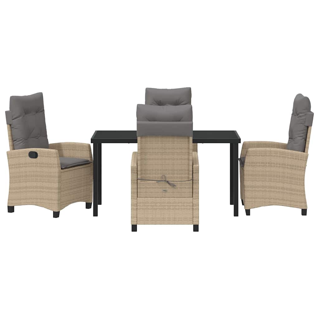 Garten Essgruppe mit Kissen 5 pcs Beige Poly-Rattan