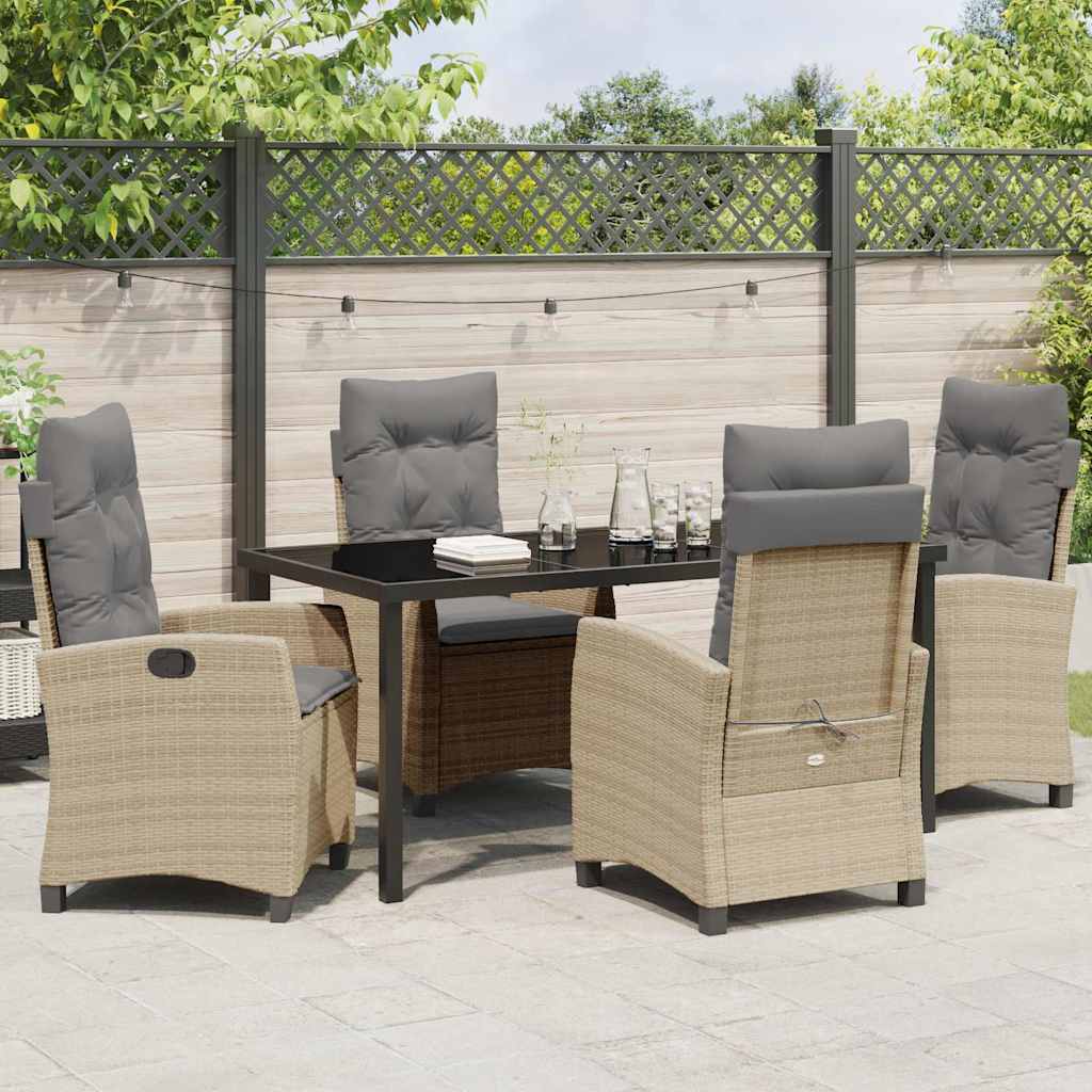 Garten Essgruppe mit Kissen 5 pcs Beige Poly-Rattan