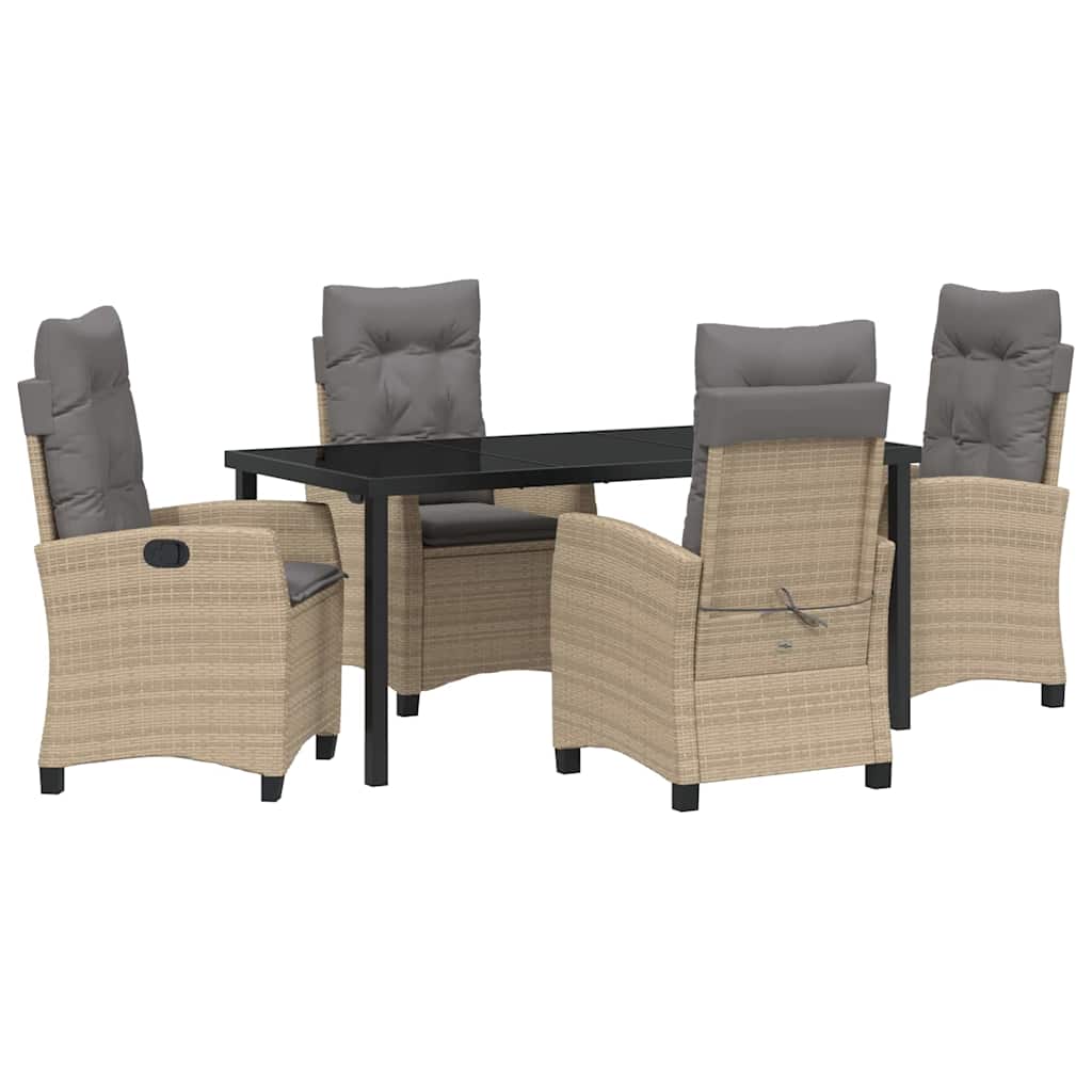 Garten Essgruppe mit Kissen 5 pcs Beige Poly-Rattan