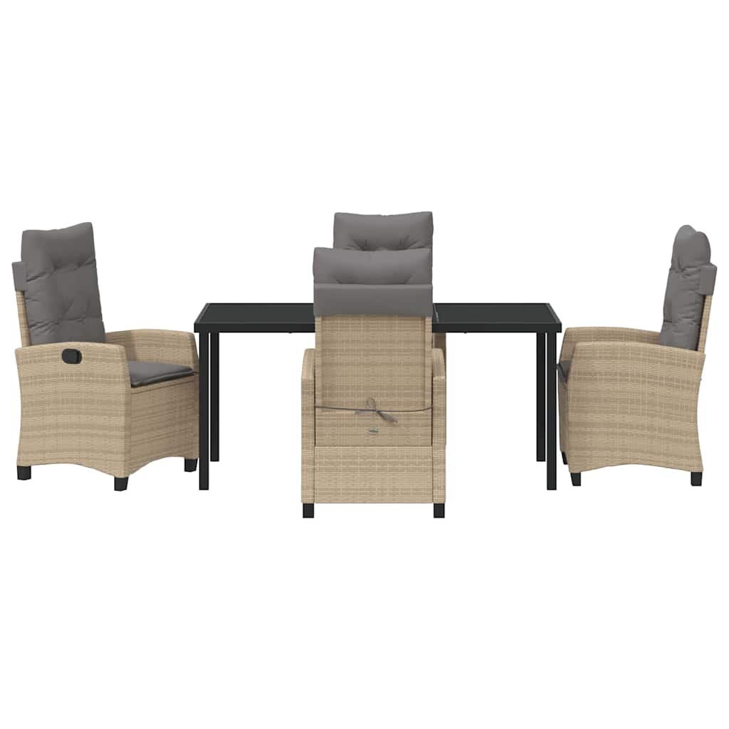 Garten Essgruppe mit Kissen 5 pcs Beige Poly-Rattan