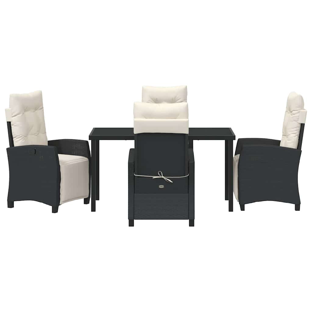Garten Essgruppe mit Kissen 5 pcs Schwarz Poly-Rattan