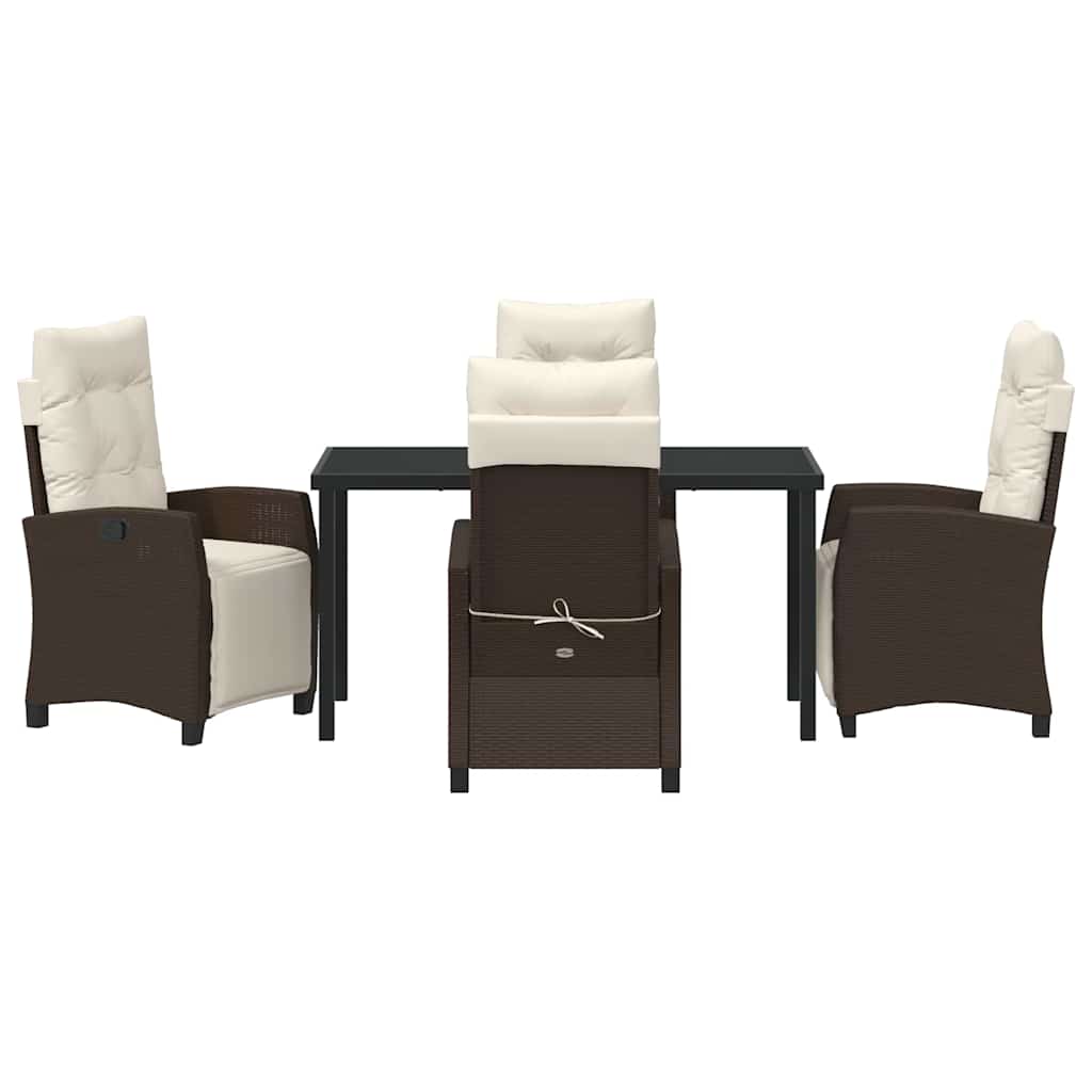 Garten Essgruppe mit Kissen 5 pcs Braun Poly-Rattan