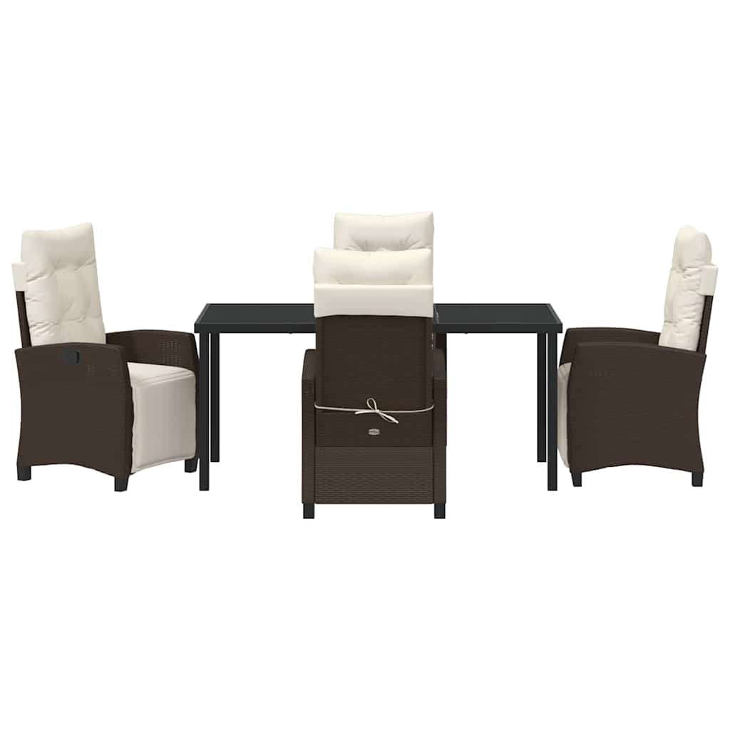 Garten Essgruppe mit Kissen 5 pcs Braun Poly-Rattan