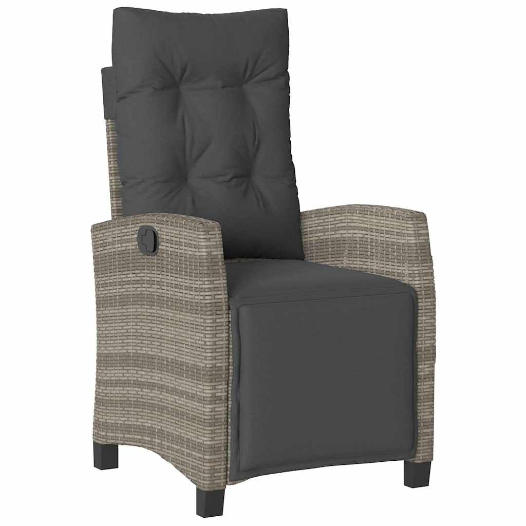 Garten Essgruppe mit Kissen 5 pcs Grau Poly-Rattan