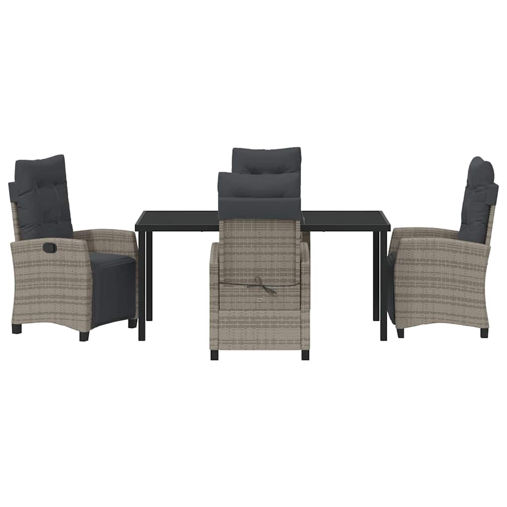Garten Essgruppe mit Kissen 5 pcs Grau Poly-Rattan