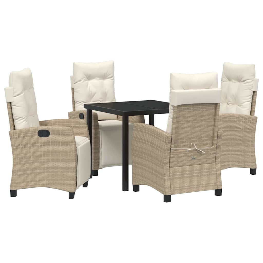Garten Essgruppe mit Kissen 5 pcs Beige Poly-Rattan