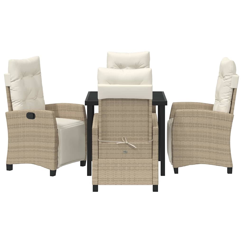 Garten Essgruppe mit Kissen 5 pcs Beige Poly-Rattan