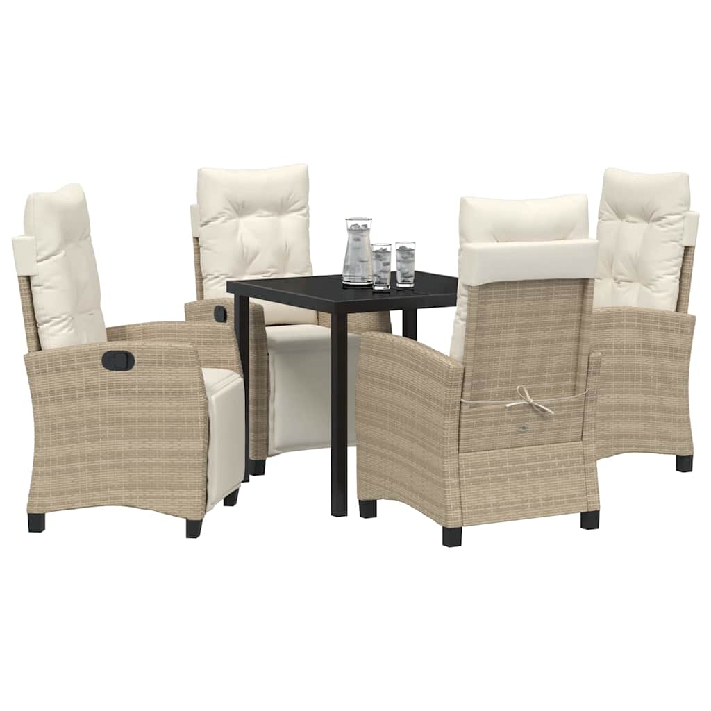 Garten Essgruppe mit Kissen 5 pcs Beige Poly-Rattan