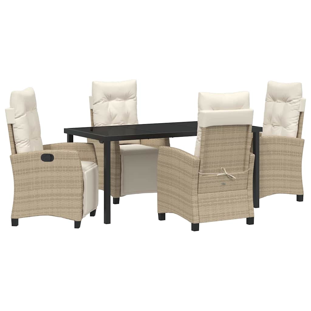 Garten Essgruppe mit Kissen 5 pcs Beige Poly-Rattan