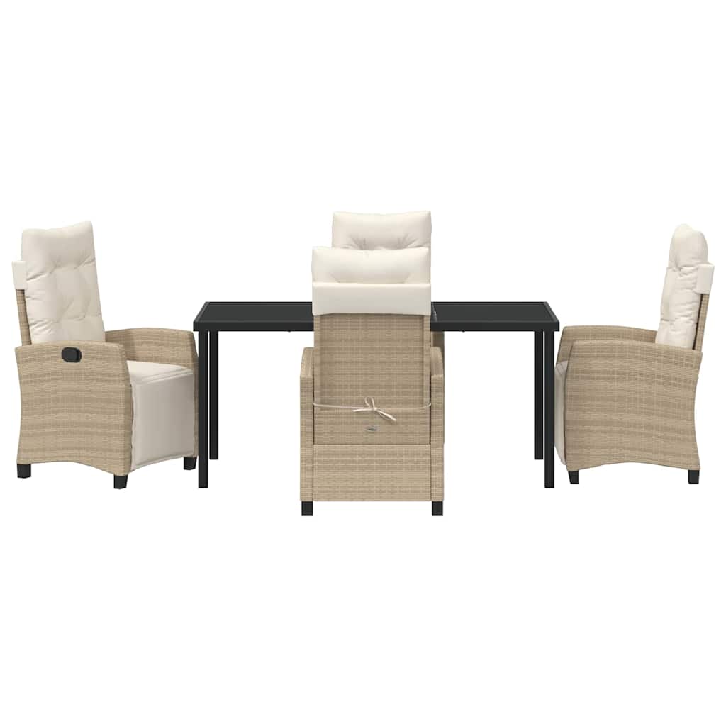 Garten Essgruppe mit Kissen 5 pcs Beige Poly-Rattan