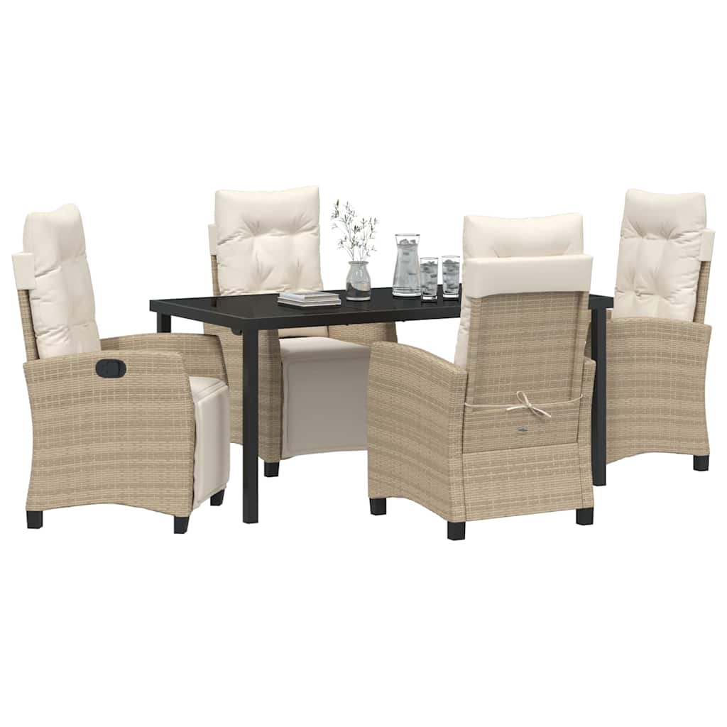 Garten Essgruppe mit Kissen 5 pcs Beige Poly-Rattan