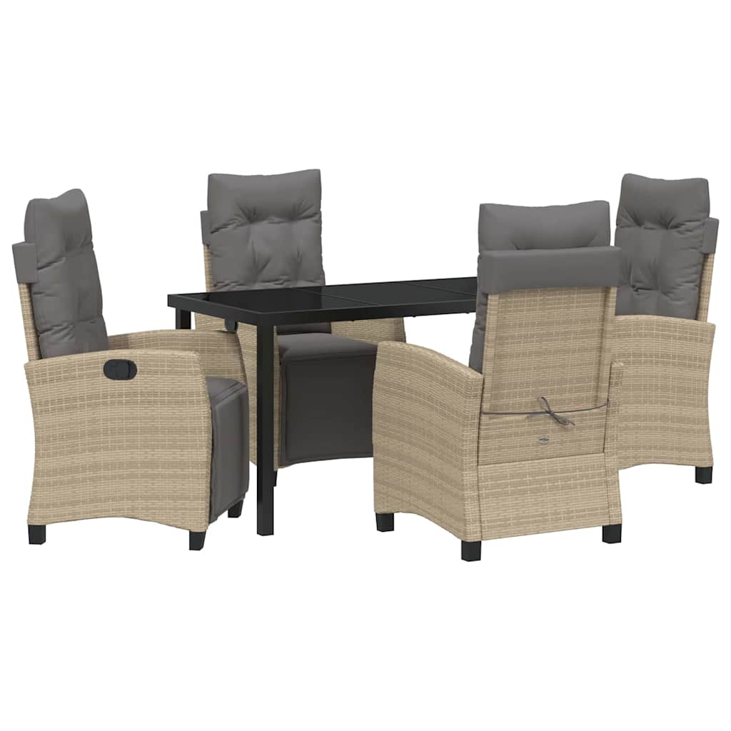 Garten Essgruppe mit Kissen 5 pcs Beige Poly-Rattan