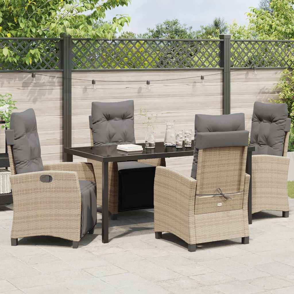 Garten Essgruppe mit Kissen 5 pcs Beige Poly-Rattan