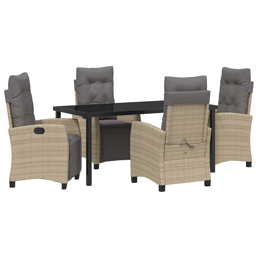 Garten Essgruppe mit Kissen 5 pcs Beige Poly-Rattan