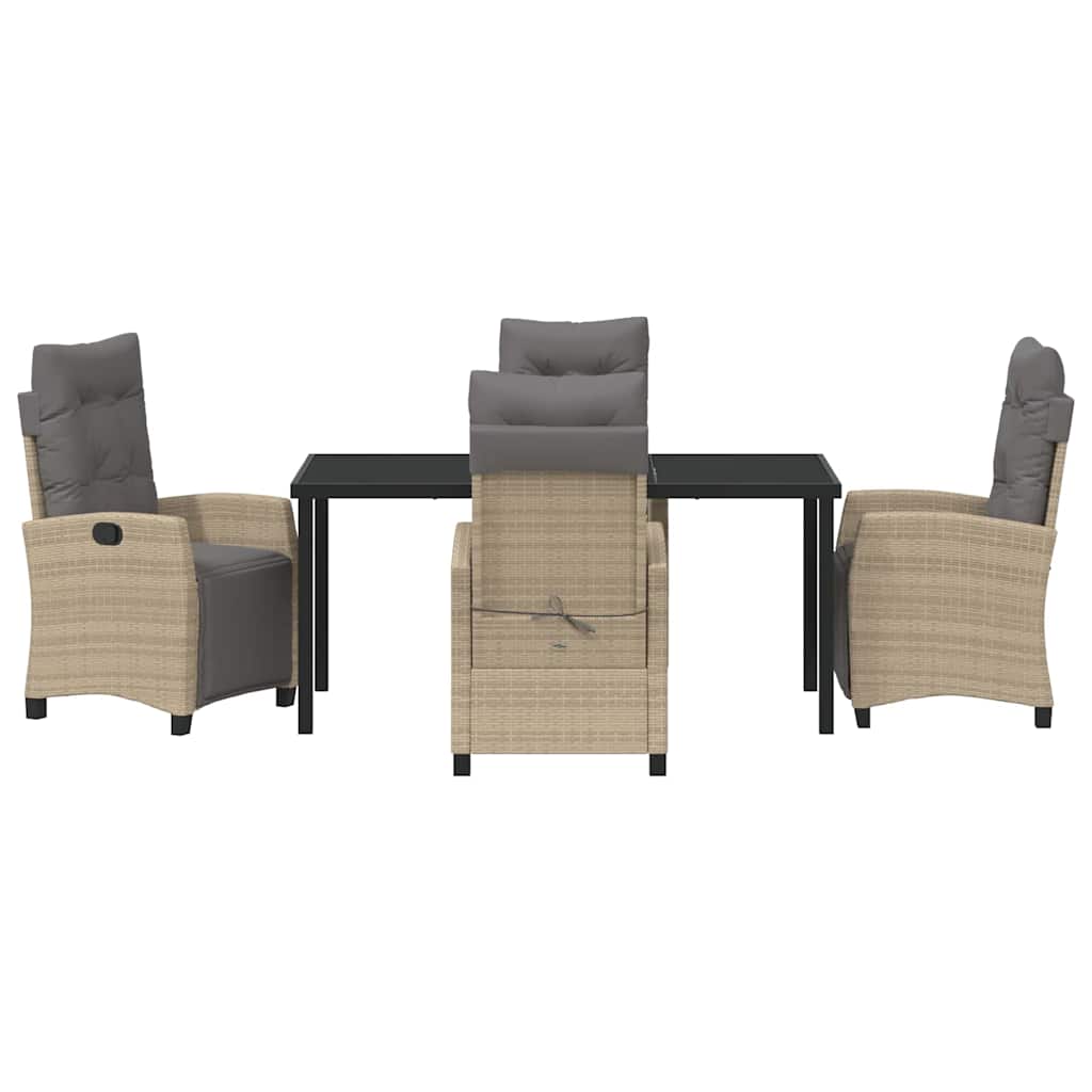 Garten Essgruppe mit Kissen 5 pcs Beige Poly-Rattan