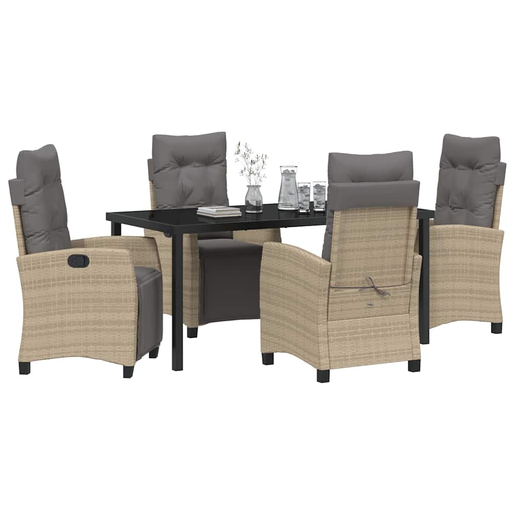 Garten Essgruppe mit Kissen 5 pcs Beige Poly-Rattan
