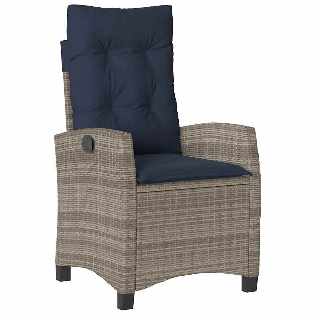 Garten Essgruppe mit Kissen 5 pcs Grau Poly-Rattan