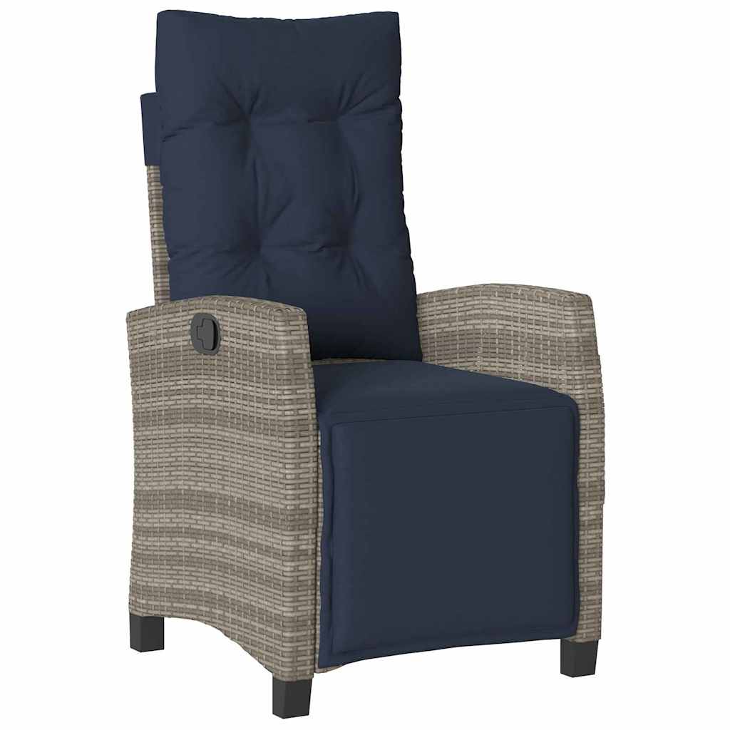 Garten Essgruppe mit Kissen 3 pcs Grau Poly-Rattan