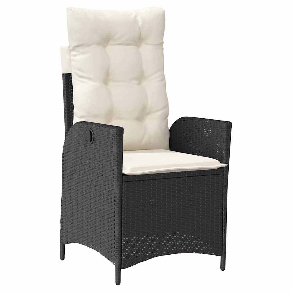Garten Essgruppe mit Kissen 9 pcs Schwarz Poly-Rattan