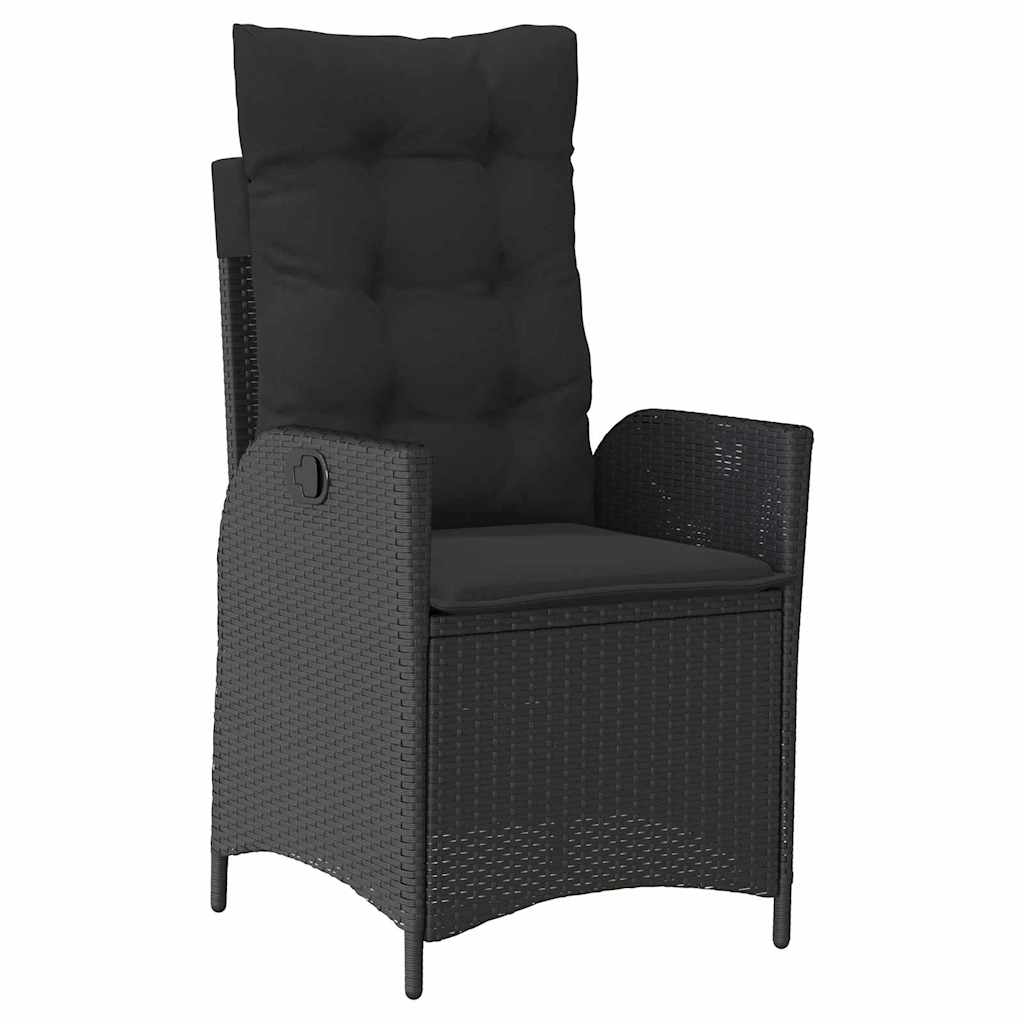 Garten Essgruppe mit Kissen 3 pcs Schwarz Poly-Rattan