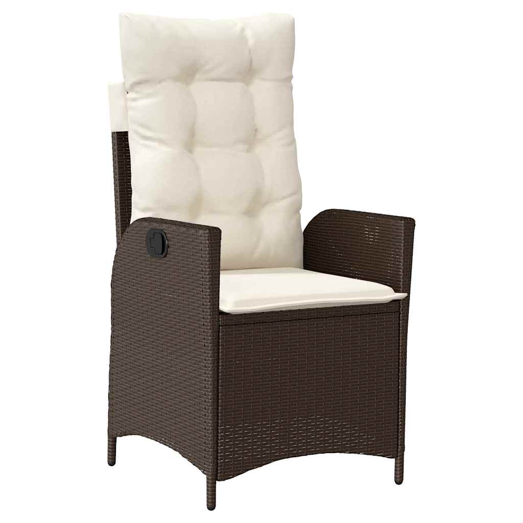 Garten Essgruppe mit Kissen 3 pcs Braun Poly-Rattan