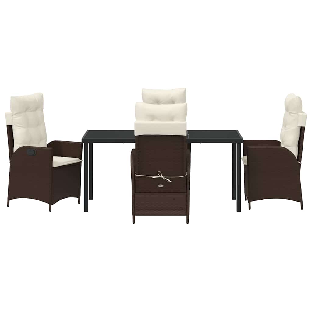 Garten Essgruppe mit Kissen 5 pcs Braun Poly-Rattan