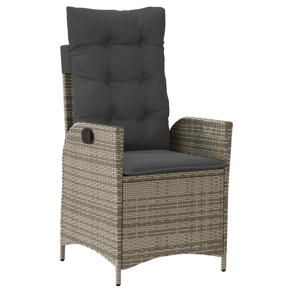 Garten Essgruppe mit Kissen 3 pcs Grau Poly-Rattan