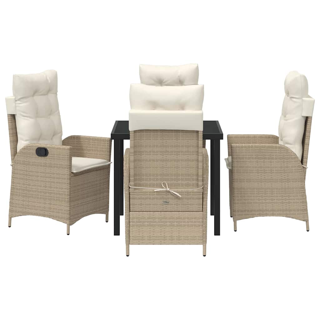 Garten Essgruppe mit Kissen 5 pcs Beige Poly-Rattan
